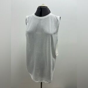 Lululemon Athletica White Striped Tank Top